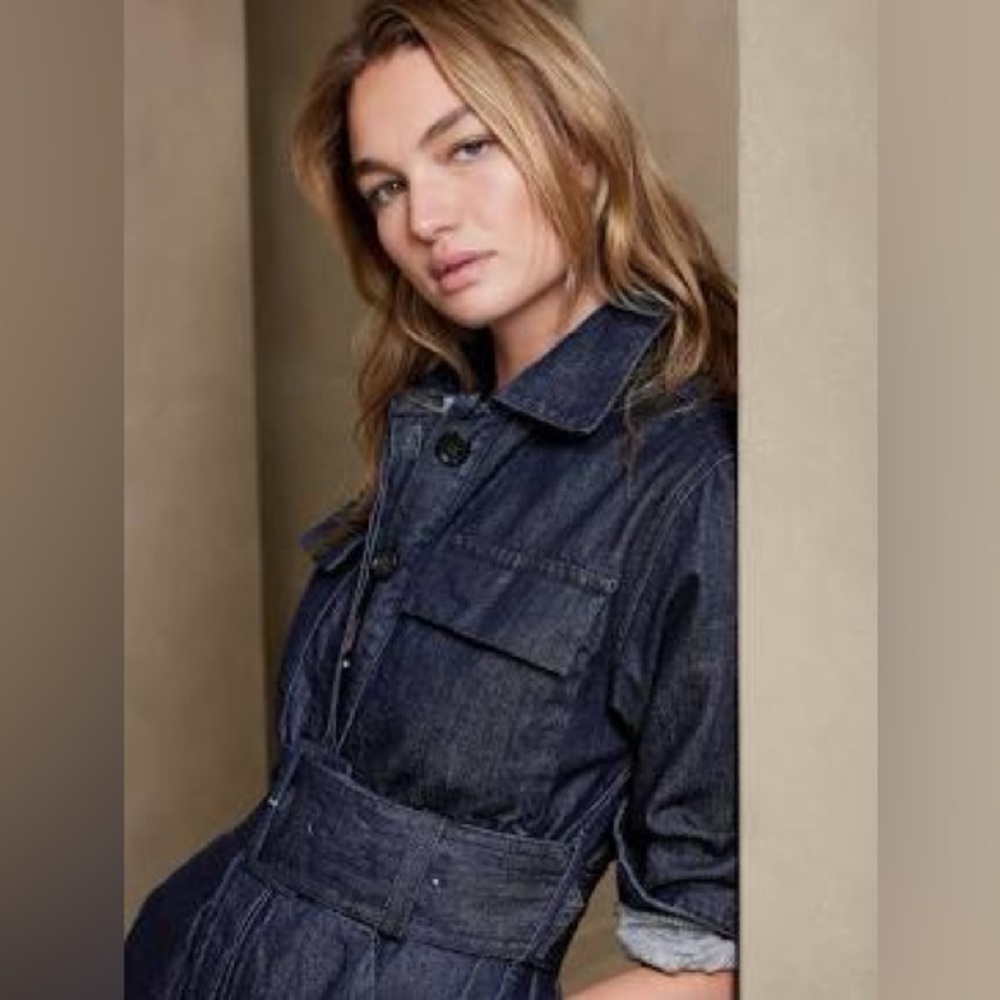 NWT! Banana Republic True Indigo Blue Mia Denim Jumpsuit - Size Small